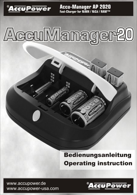 AccuPower AccuManager20 AP2020 Manual