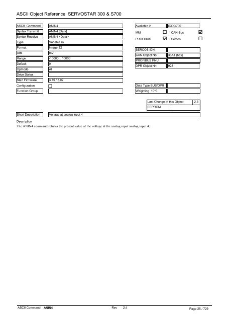 ASCII Parameters S300/700 - Maccon.de