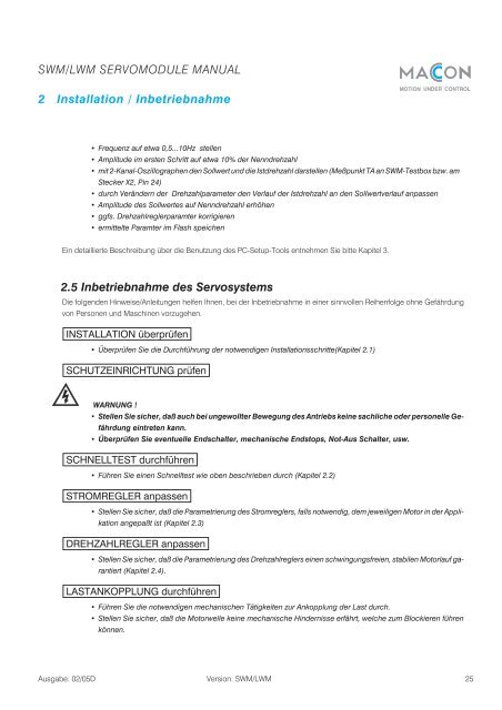 SWM - Sinus WechselrichterModul LWM - Lineares ... - Maccon.de