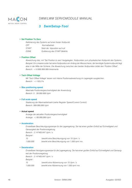 SWM - Sinus WechselrichterModul LWM - Lineares ... - Maccon.de