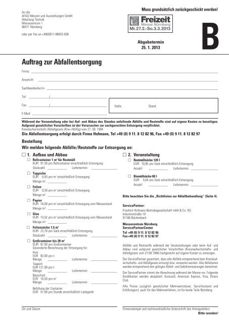 Servicehandbuch (Download pdf ) - Freizeit Messe Nürnberg