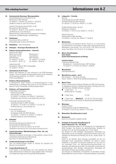 Servicehandbuch (Download pdf ) - Freizeit Messe Nürnberg