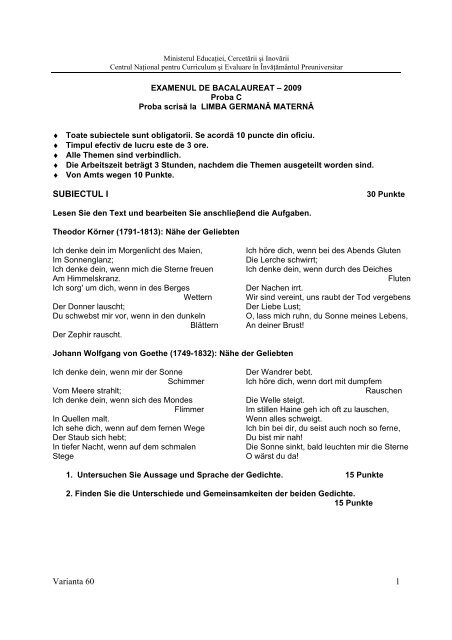 Abitur 1 - limba germana