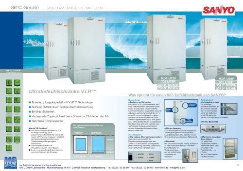 SANYO -86 Grad VIP Tiefkühlschränke MDF-U73V MDF