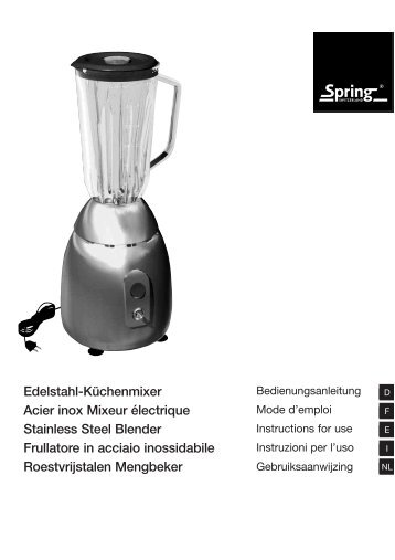 Edelstahl-Küchenmixer Acier inox Mixeur électrique Stainless Steel ...