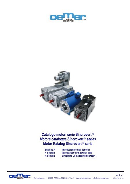 Catalogo motori serie Sincrovert ® Motors catalogue ... - Oemer