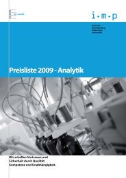 Preisliste Analytik.indd - IMP Bautest AG