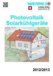 Solarkühlschränke 2012 2013 - WEMO-Geräte AG