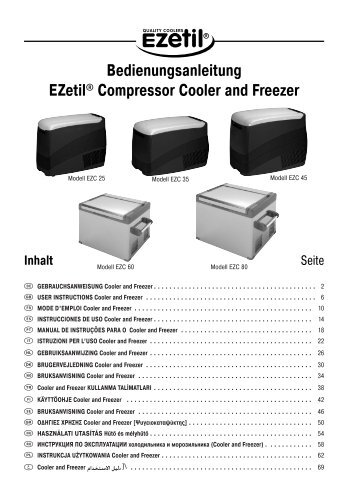 Bedienungsanleitung EZetil® Compressor Cooler and Freezer