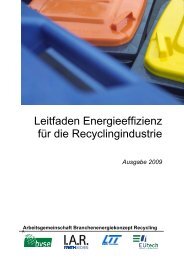 Leitfaden Energieeffizienz in der Recyclingindustrie - WIN