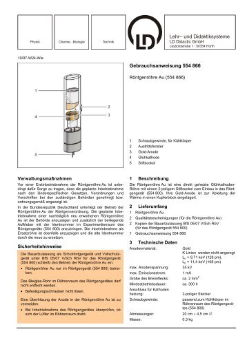 Gebrauchsanweisung 554 866 - LD DIDACTIC