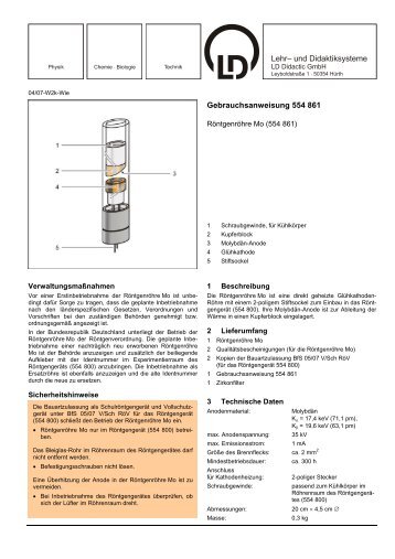 Gebrauchsanweisung 554 861 - LD DIDACTIC