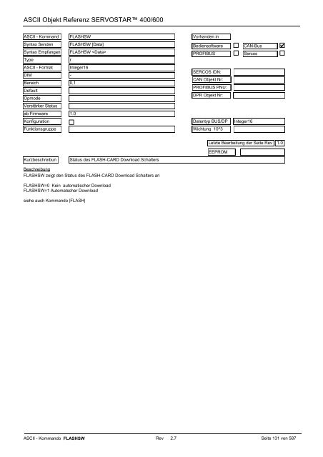 ASCII Parameter ServoStar400/600 - Maccon.de