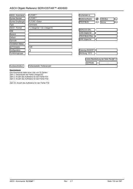 ASCII Parameter ServoStar400/600 - Maccon.de