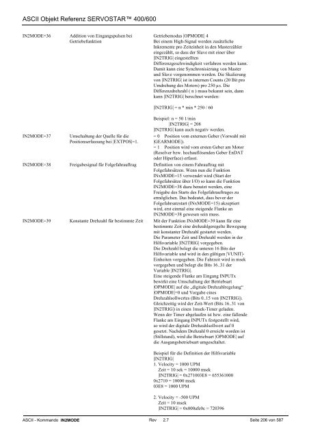 ASCII Parameter ServoStar400/600 - Maccon.de