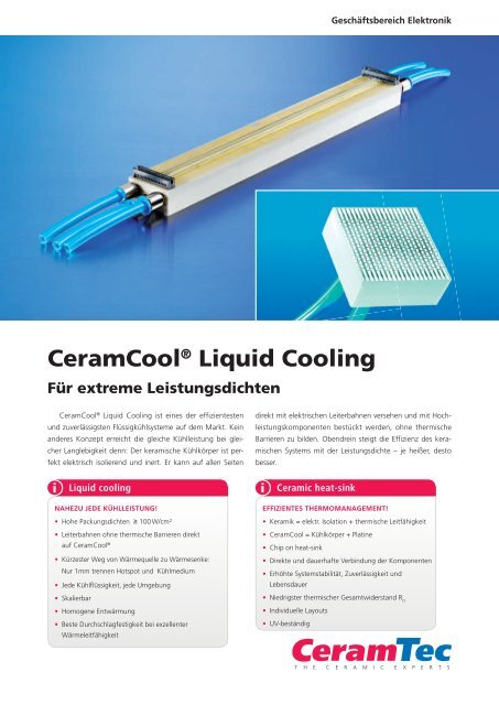 CeramCool Liquid Cooling - CeramTec