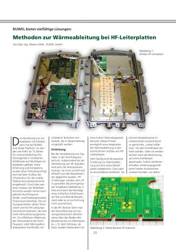 Methoden zur Wärmeableitung bei HF-Leiterplatten - Ruwel