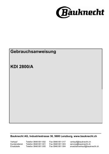 Gebrauchsanweisung KDI 2800/A - Bauknecht