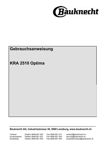 Gebrauchsanweisung KRA 2510 Optima - Bauknecht-mam.ch