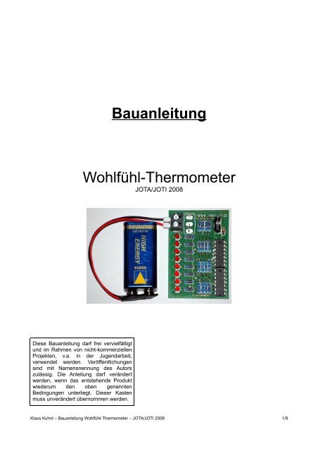 Bauanleitung Wohlfühl-Thermometer