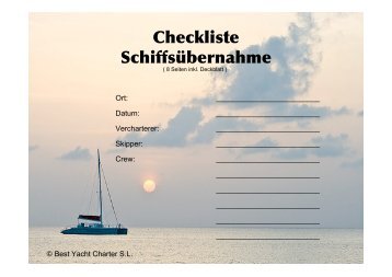 Checkliste Übergabe - Best Yacht Charter