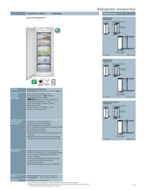 Einbaugeräte 2012/2013 Bevorratung - Siemens