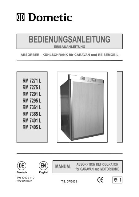 BODEGA R50 12 Volt Wohnmobil-Kühlschrank – Bedienungsanleitung
