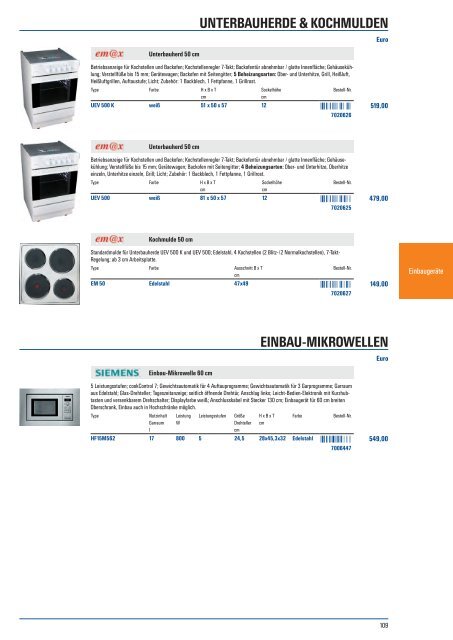 Hausgeräte-Programm - Elektro Kajetan Huber