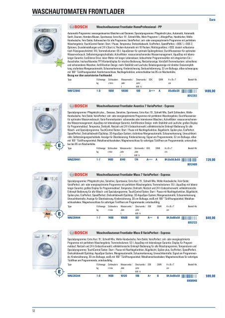 Hausgeräte-Programm - Elektro Kajetan Huber