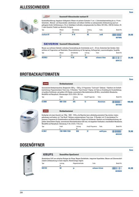 Hausgeräte-Programm - Elektro Kajetan Huber