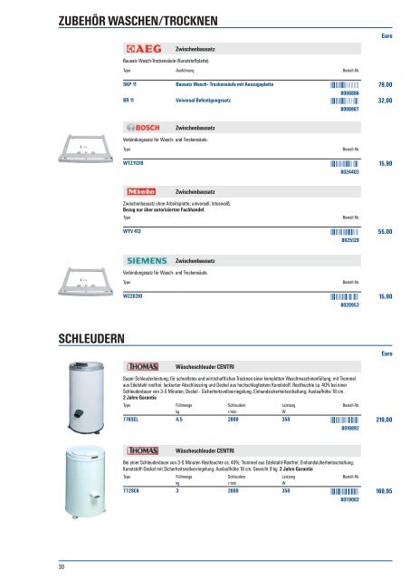 Hausgeräte-Programm - Elektro Kajetan Huber