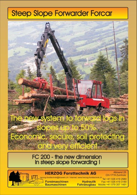 Steep Slope Forwarder - Herzog Forsttechnik