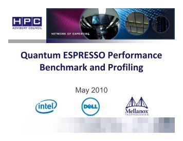 Quantum ESPRESSO Benchmark Profiling - HPC Advisory Council