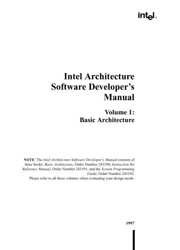 Intel Architecture Software Developer's Manual - Intel Communities