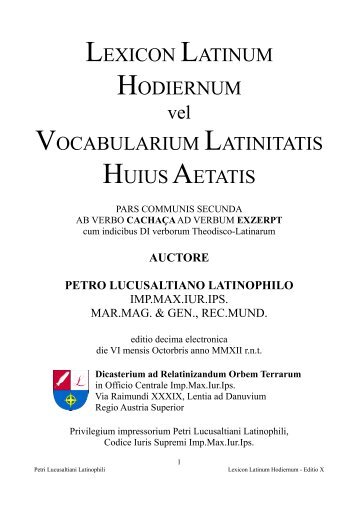 Index verborum Theodisco-Latinarum - Lexicon Latinum Hodiernum