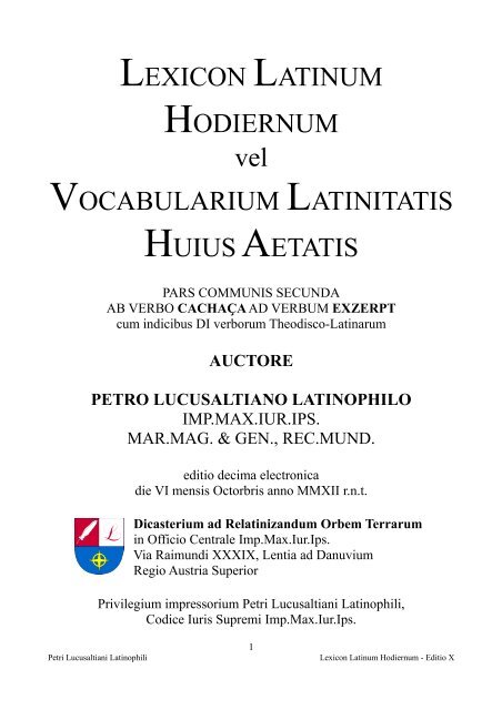 Index verborum Theodisco-Latinarum - Lexicon Latinum Hodiernum