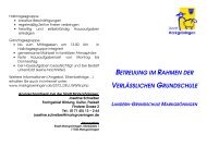 Flyer Bildungs- und Betreuungsangebot Landern-Grundschule