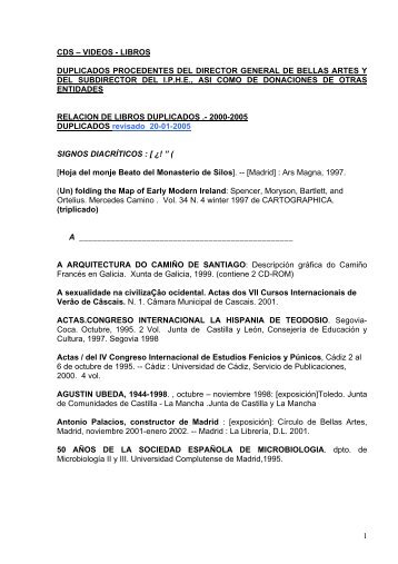 RELACION DE LIBROS DUPLICADOS - Ministerio de Educación