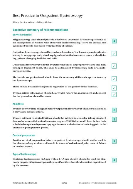 Best Practice in Outpatient Hysteroscopy - British Society for ...