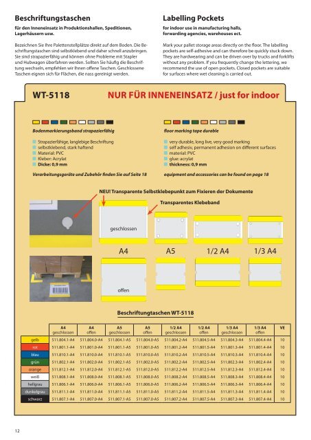 Weitere Informationen finden Sie in dem Bodenmarkierungsbänder ...