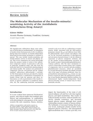 Review Article The Molecular Mechanism of the Insulin-mimetic ...