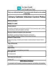 Urinary Catheter Infection Control Policy - Northern Health and ...