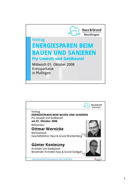 Energiesparen Beim Bauen Und Sanieren Bei Haus Und Grund