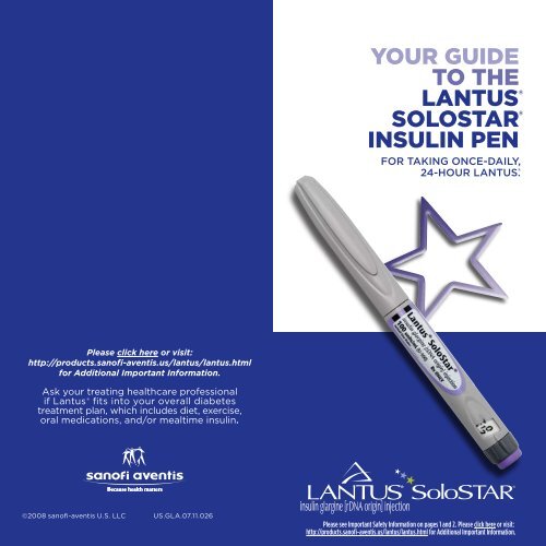 your guide to the lantus® solostar® insulin pen - Healthy Outcomes