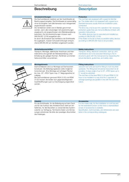 Roof Fans – with direct drive