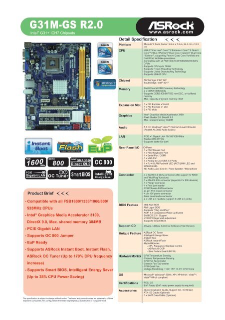 G31M-GS R2.0 - ASRock