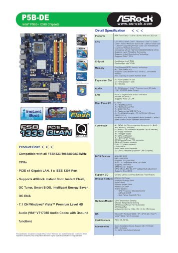 Intel® P965+ ICH8 Chipsets