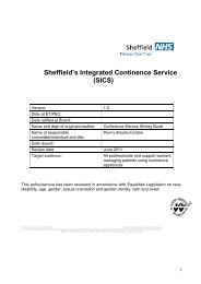 Sheffield's Integrated Continence Service(SICS) - NHS Sheffield