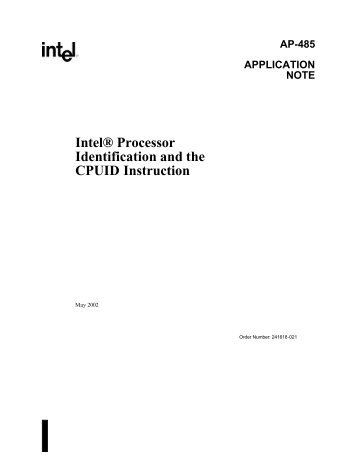 Intel® Processor Identification and the CPUID Instruction - chipdb.org