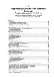 Optimizing subroutines in assembly language - Agner Fog